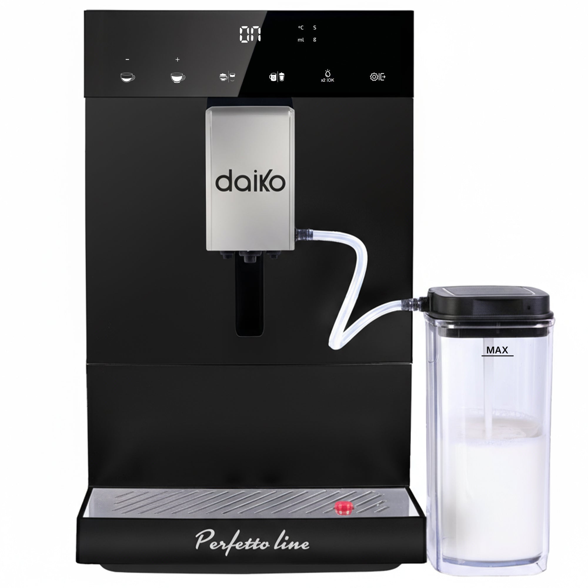 Machine à café automatique Digitale Cappuccino 19 bars Noir avec réservoir à lait