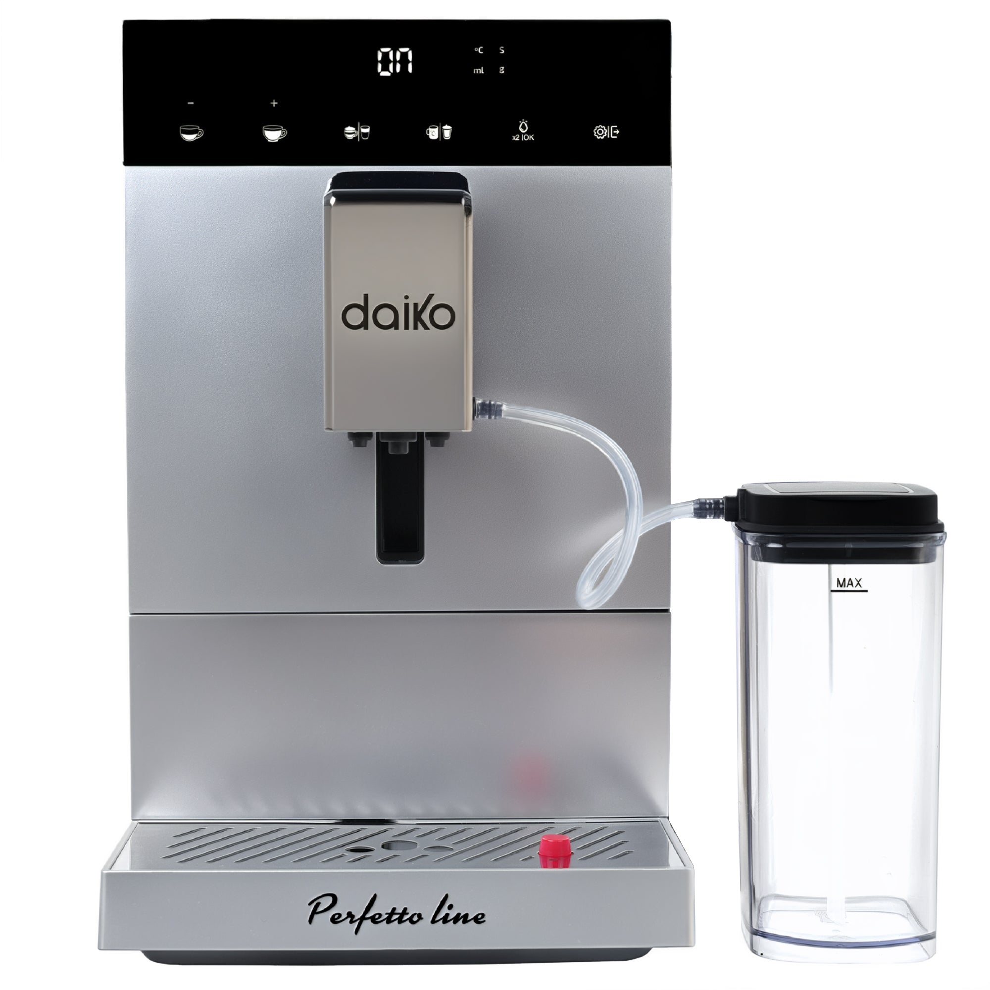 Machine à café automatique Digitale Cappuccino 19 bars Silver avec réservoir à lait