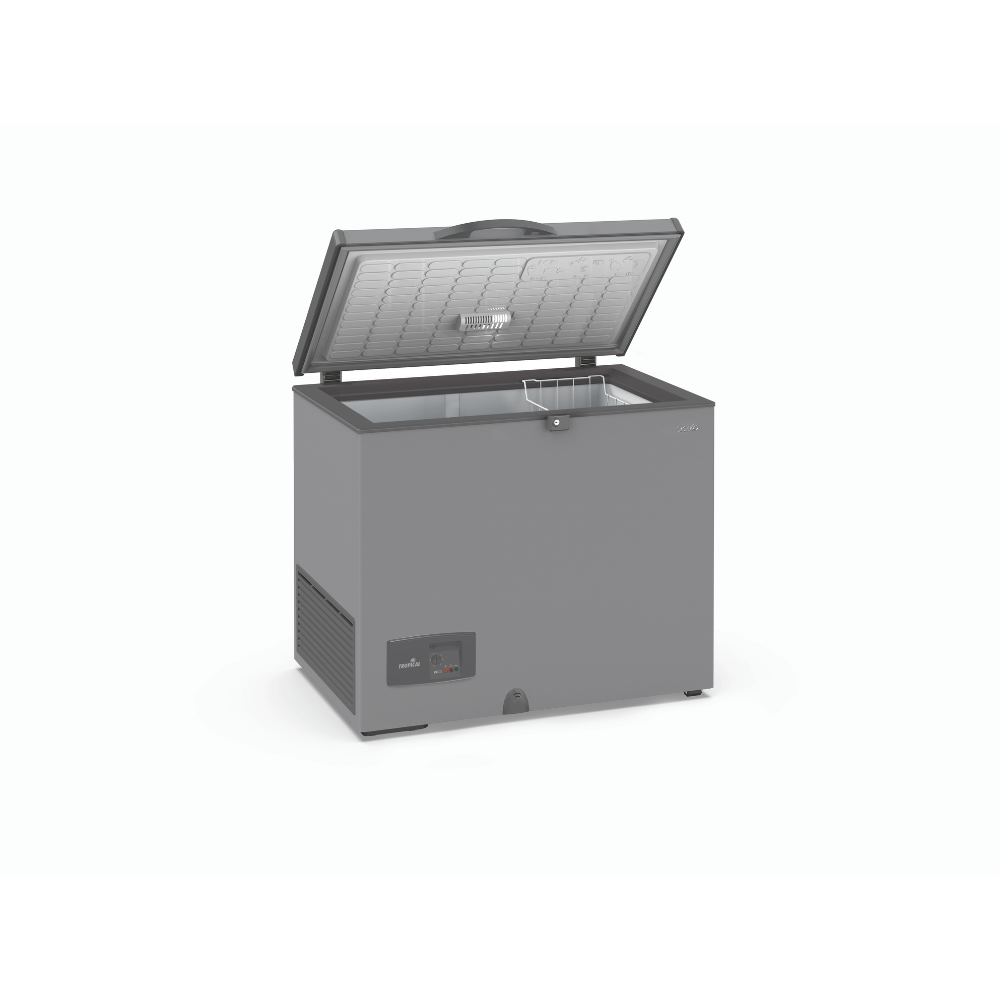 Congélateur coffre 264 L silver Daiko CGH340QXK – couvercle ouvert