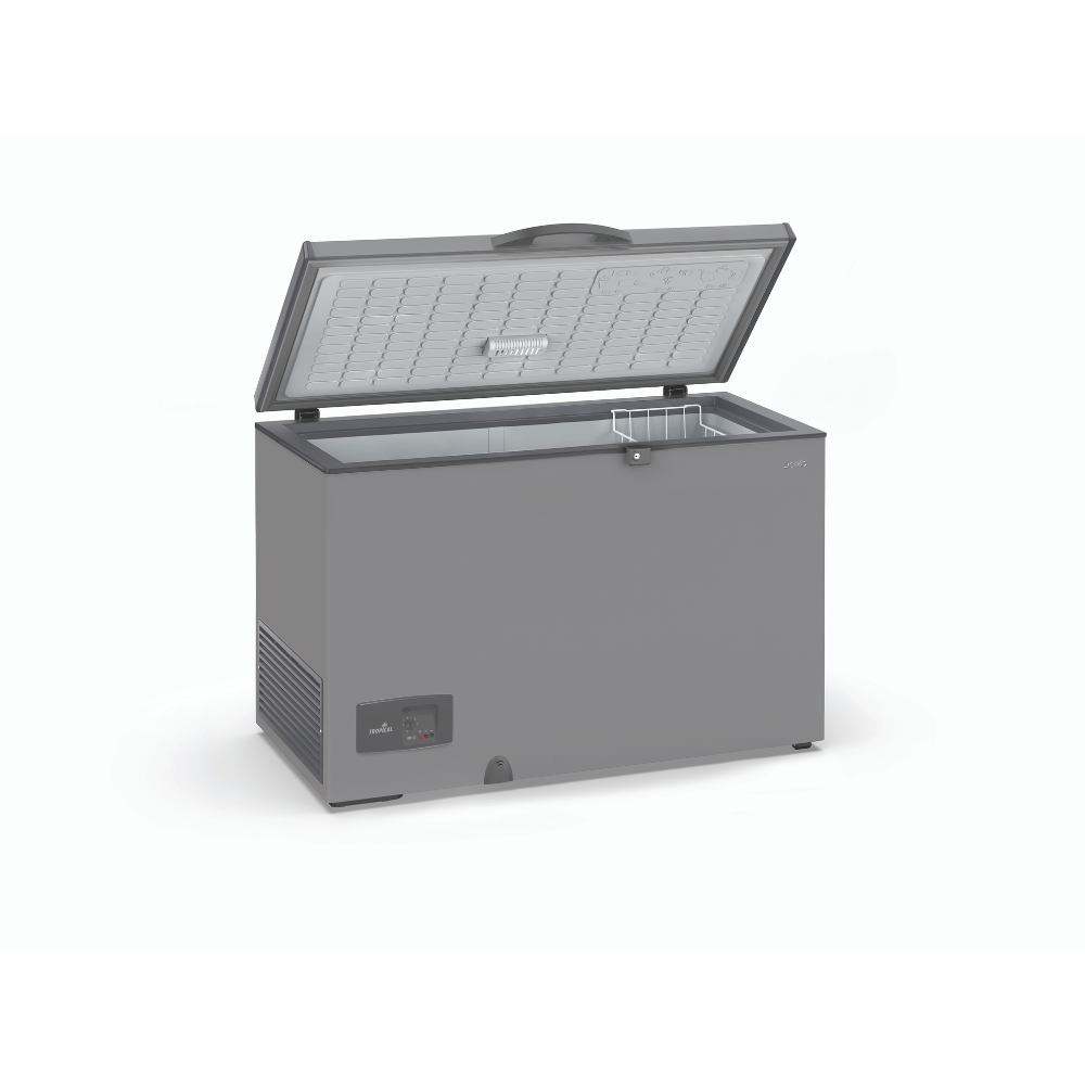 Congélateur coffre 324 L silver Daiko CGH410QXK – couvercle ouvert