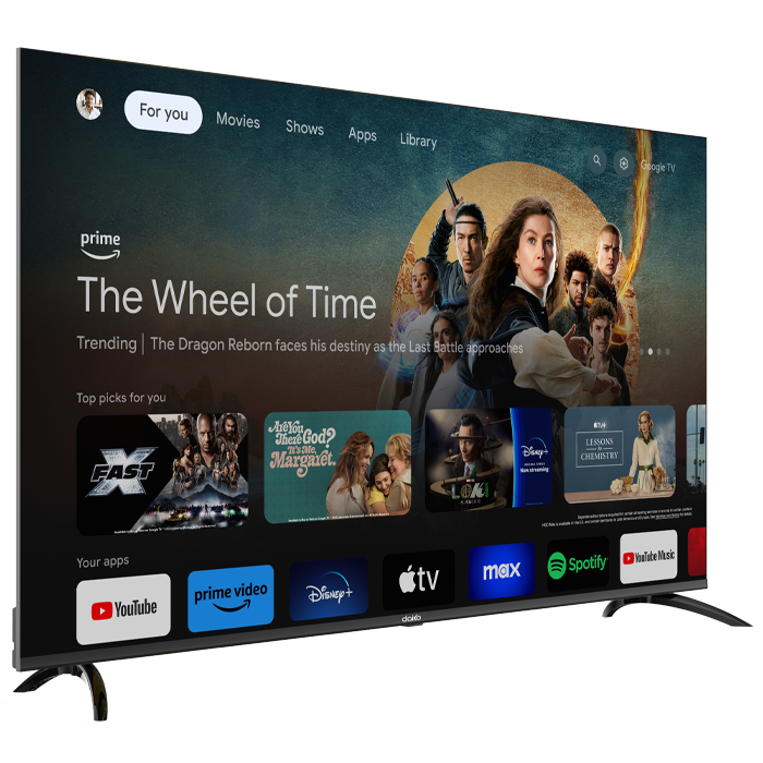 GOOGLE TV 65"SMART SILVER METAL FRAMELESS 4K DAIKO