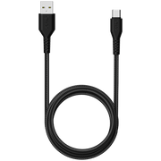 Câble Premium USB-C à USB-A 1 mètre Noir Nylon tressé
