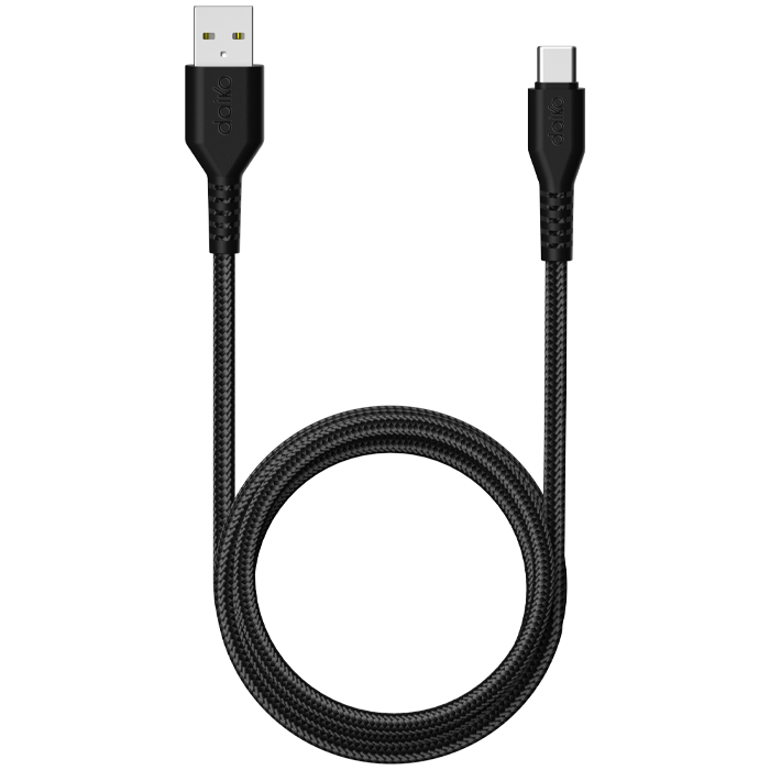 Câble Premium USB-C à USB-A 1 mètre Noir Nylon tressé