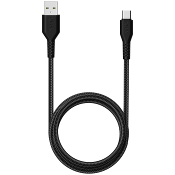 Câble Premium USB-C à USB-A 1 mètre Noir Nylon tressé