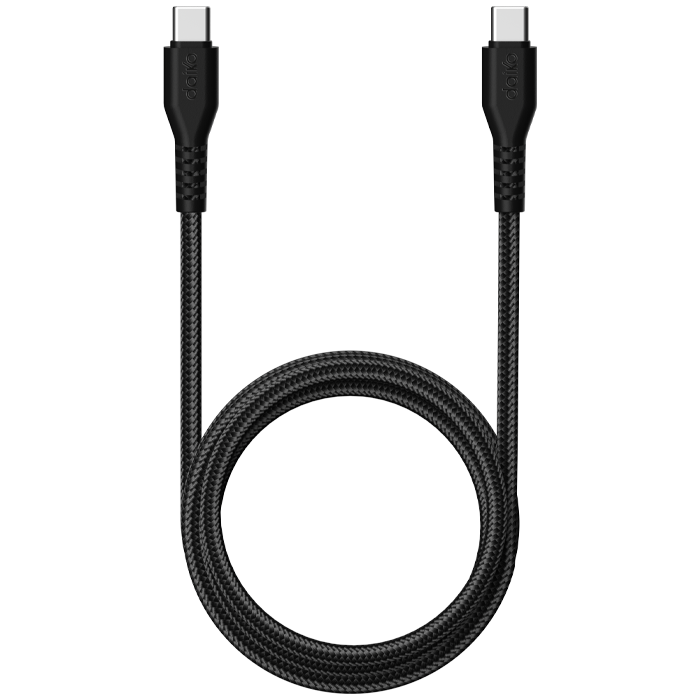 Câble Premium USB-C à USB-C 1 mètre Noir Nylon tressé