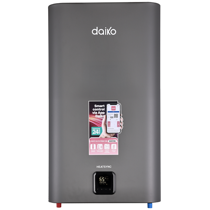 Chauffe-eau électrique SMART SLIM Gris Foncé avec télécommande 100L