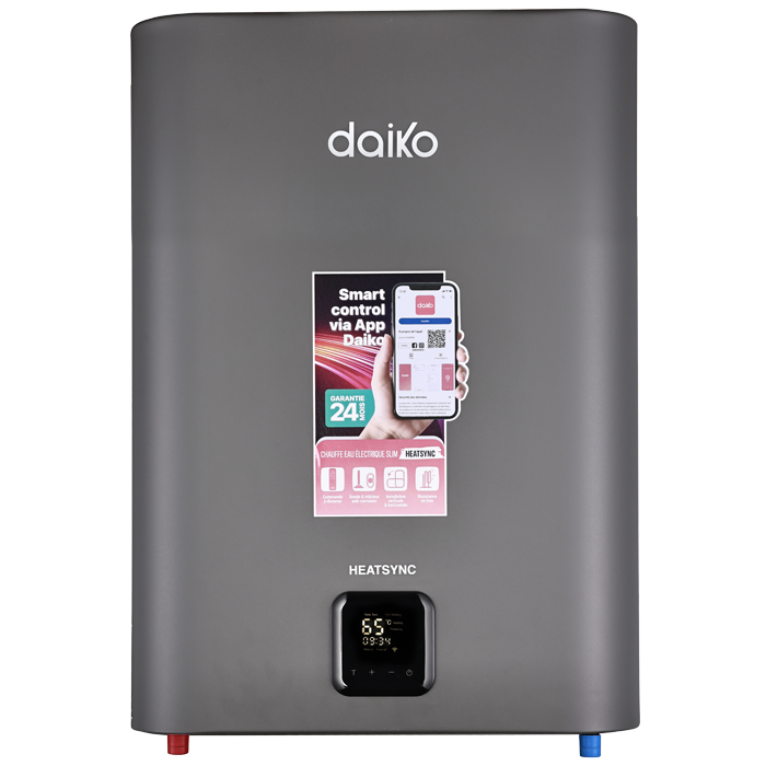 Chauffe-eau électrique SMART SLIM Gris Foncé avec télécommande 50L