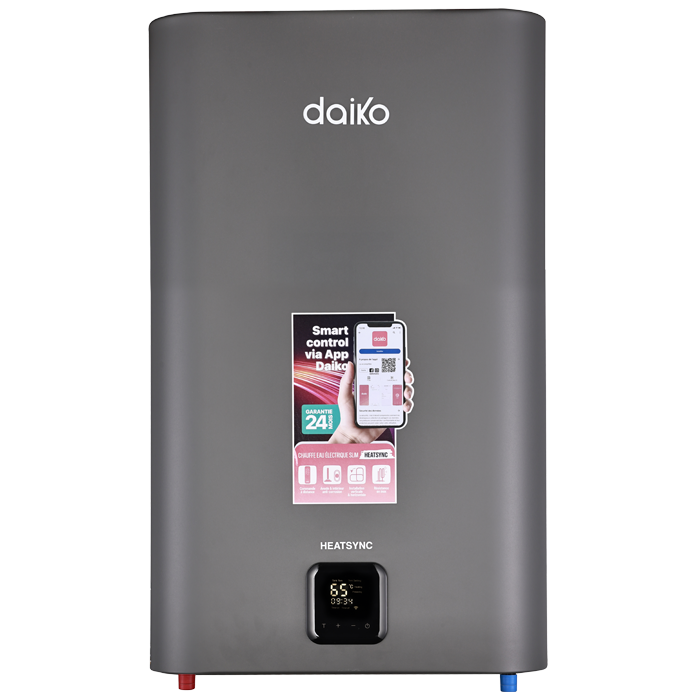 Chauffe-eau électrique SMART SLIM Gris Foncé avec télécommande 80L