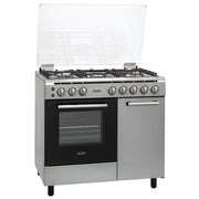 Cuisinière à gaz 8195 Inox Fonte FFD 90cm cache bouteille
