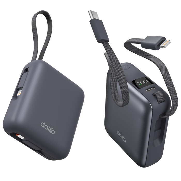 Power Bank Gris USB C Fast Charge Écran d'affichage 10000 mAh