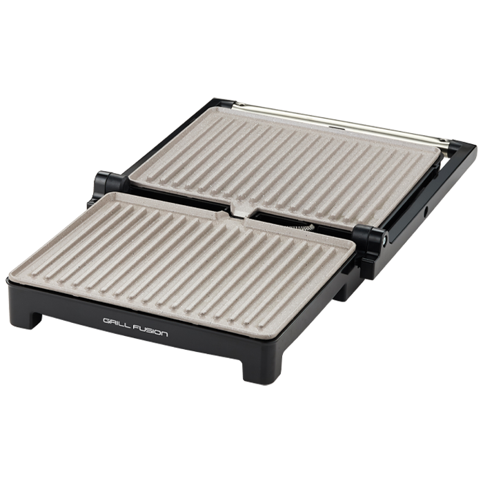 Grill panini en acier inoxydable Ouverture à 90°, 105° et 180° Revêtement antiadhésif en granite