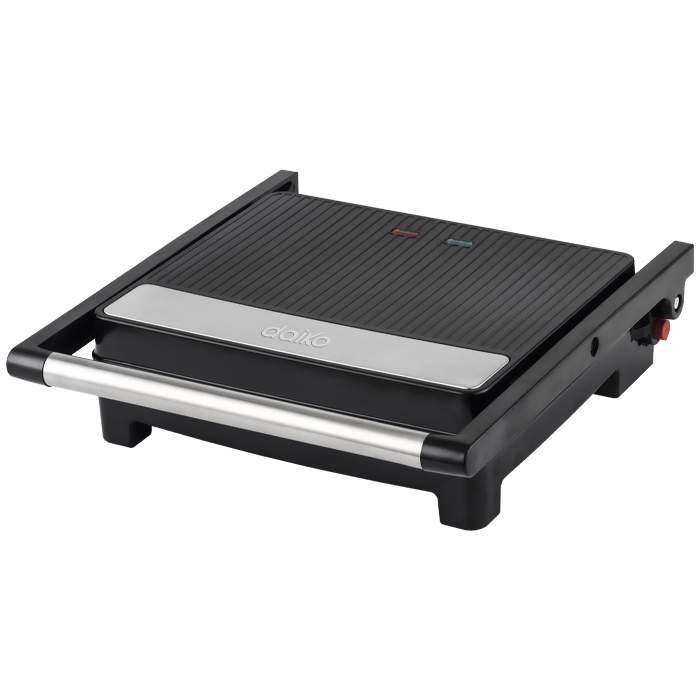 Grill panini en acier inoxydable Ouverture à 90°, 105° et 180° Revêtement antiadhésif en granite