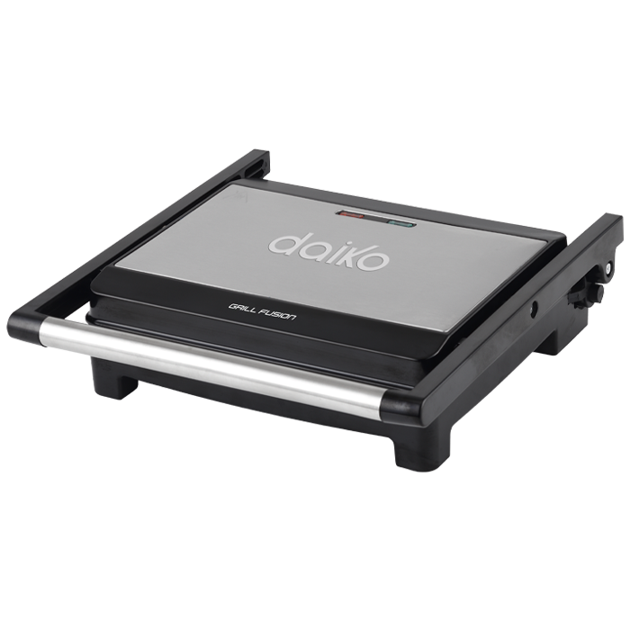 Grill panini en acier inoxydable Ouverture à 90°, 105° et 180° Revêtement antiadhésif en granite