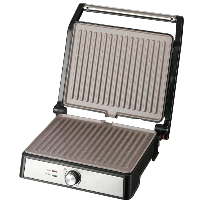 Grill panini en acier inoxydable Ouverture à 90° et 180°