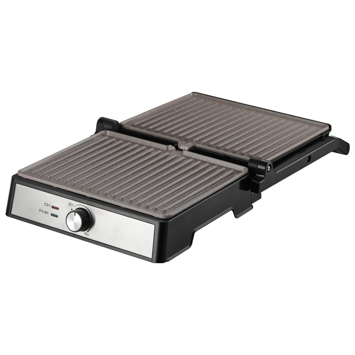 Grill panini en acier inoxydable Ouverture à 90° et 180°