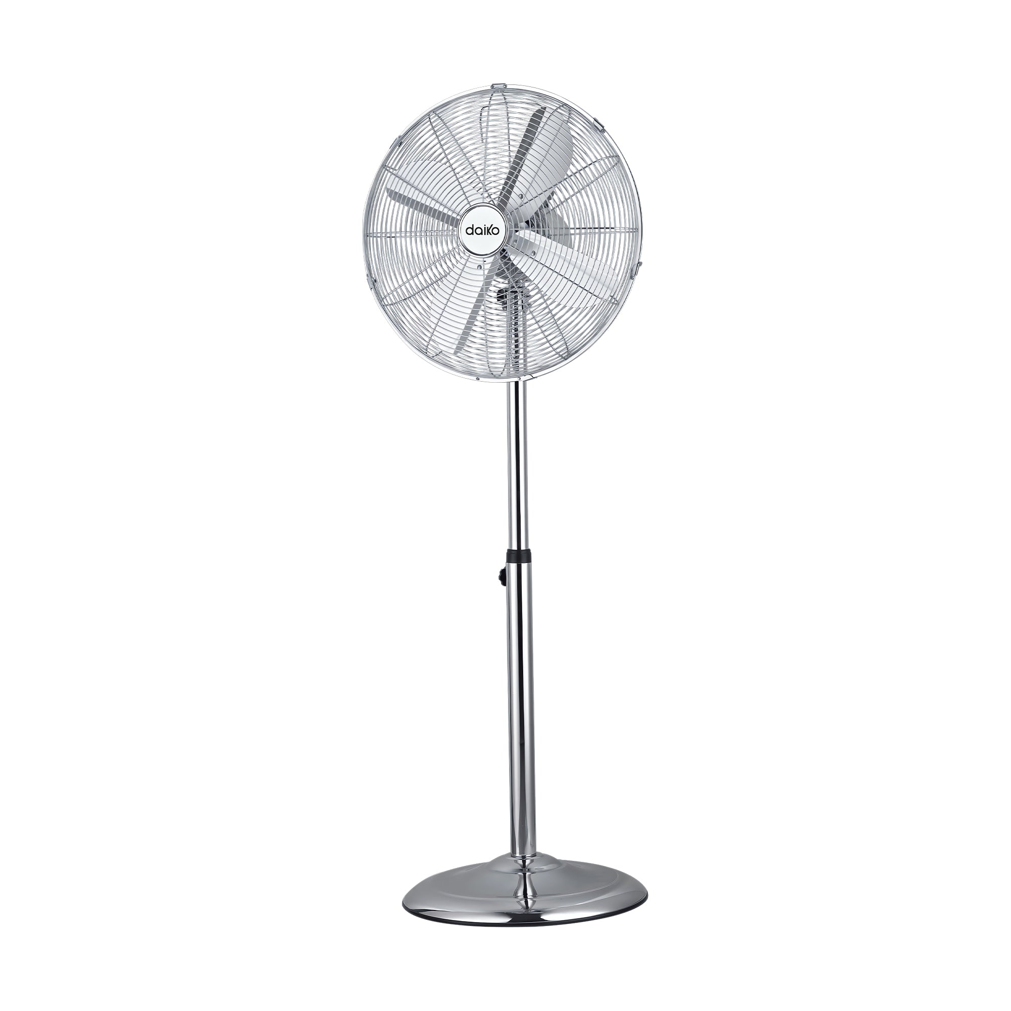 Ventilateur sur pied en chrome 16”