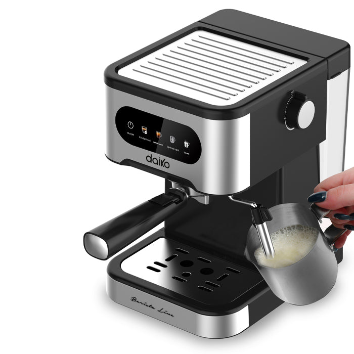 Machine à café Barista 20 bars Noir avec mousseur à lait